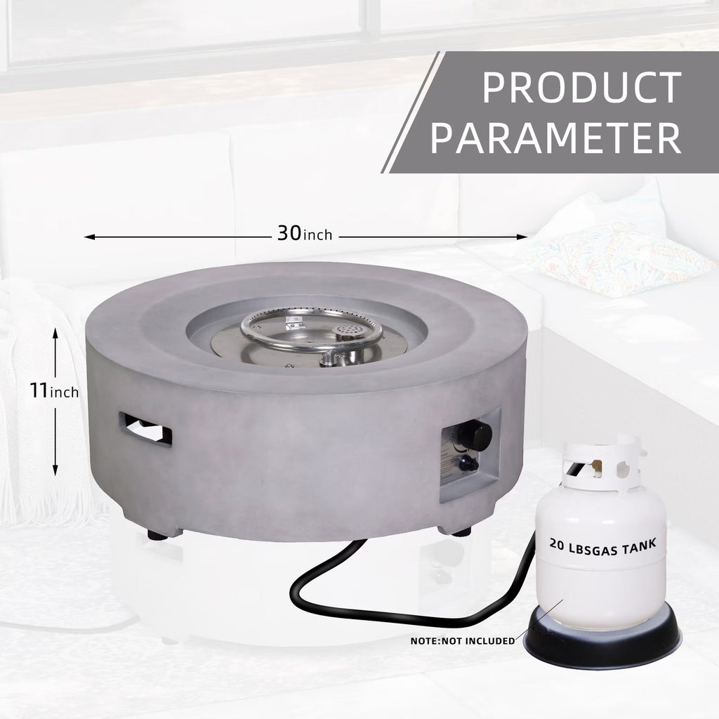 Concrete Texture Propane Gray Fire Pit
