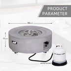 Concrete Texture Propane Gray Fire Pit