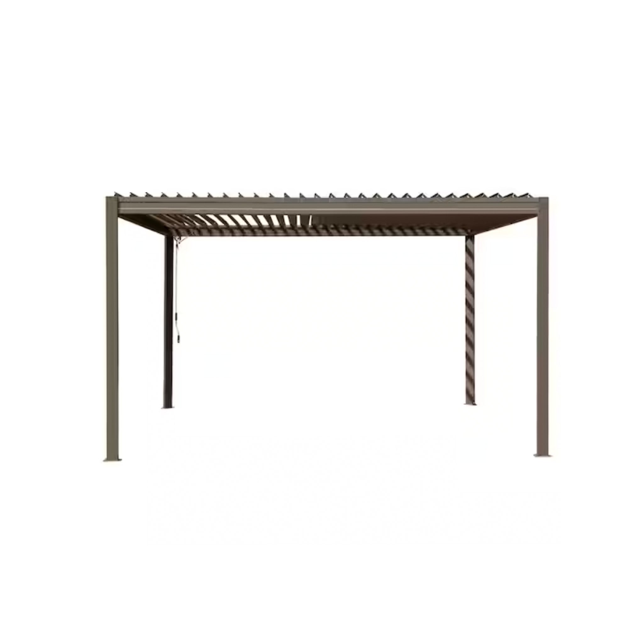 Brown Aluminum Metal Louvered Pergola